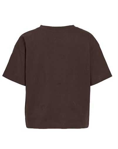 Vila - VIMonie Flower Emb T-shirt - Coffee Bean
